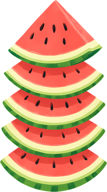 Free watermelon slices watermelon stack summer fruit illustration