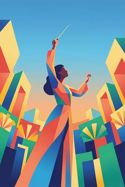 Free conductor woman maestro illustration