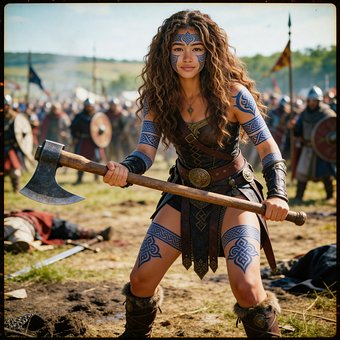 Kriegerin, Fantasie, Kriegsbemalung