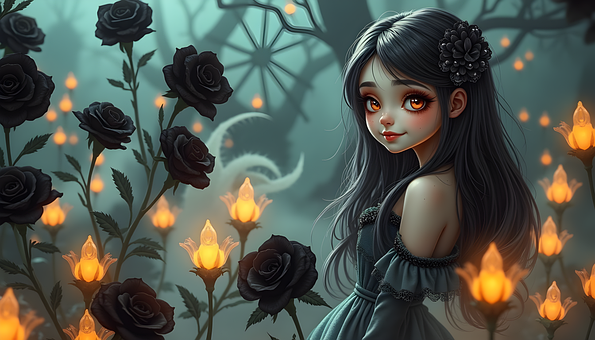 Free Girl Rose illustration and picture