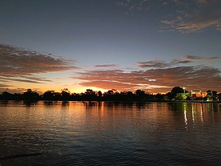 Solnedgang, Hav, Kyst, Spejling, Aura