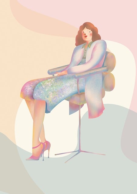 Free woman drawing abstract illustration
