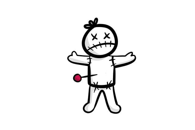 Free voodoo doll creepy illustration