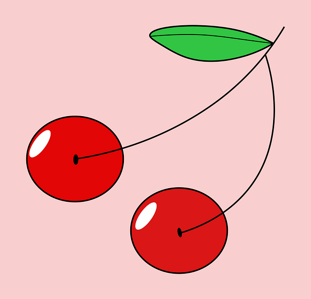 Free cherries fruit leaf illustration