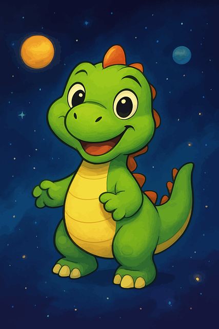 Free dinosaur cartoon kids illustration