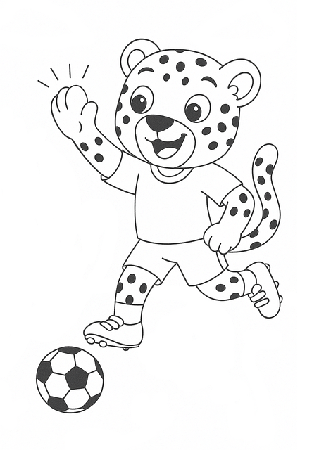 Free soccer cheetah soccer cheetah coloring page cheetah coloring page illustration