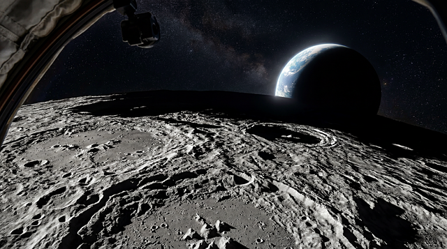 Free artemis moon crater illustration