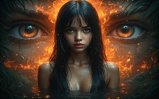 Free Eyes Fire illustration and picture