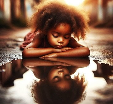 Free Girl Reflection illustration and picture