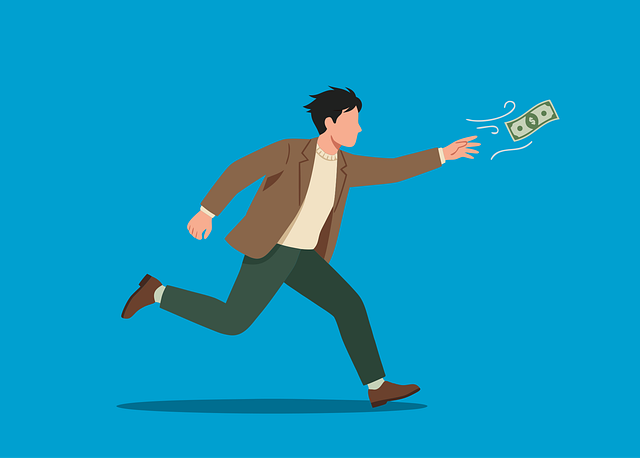 Free money man running vector