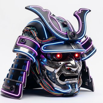 Cyberpunk, Helm, Samurai, Futuristisch