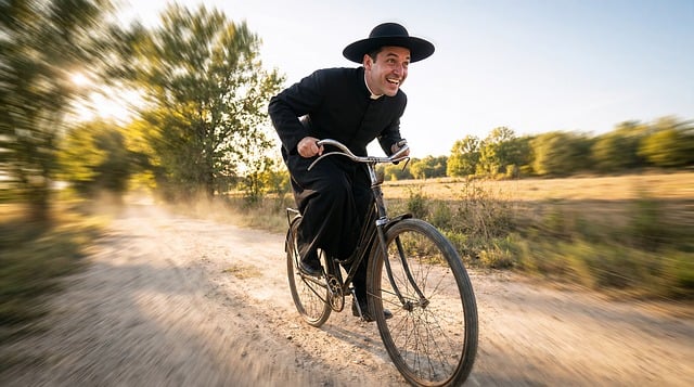 Free priest bicycle speed illustration