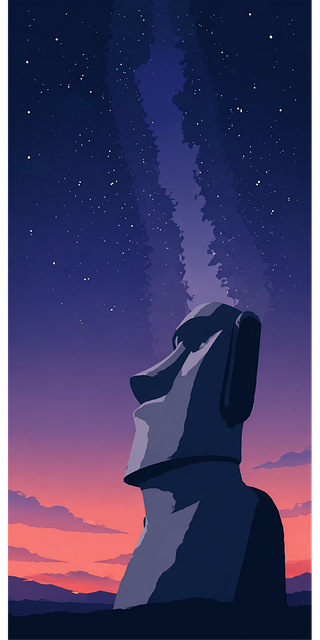 Free moai statue easter island vector