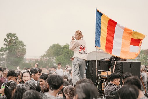 เทศกาล, การเฉลิมฉลอง, เขมร, วัฒนธรรม, ธง