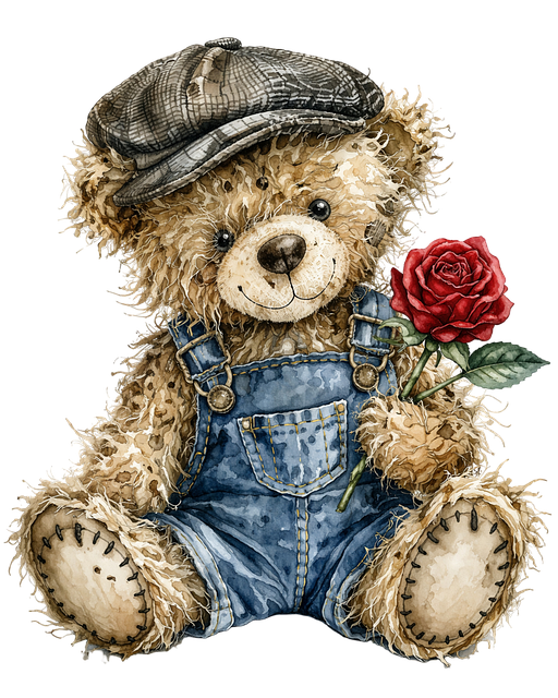 Free teddy bear painting watercolor illustration