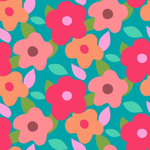Free seamless pattern floral pattern pink flowers illustration