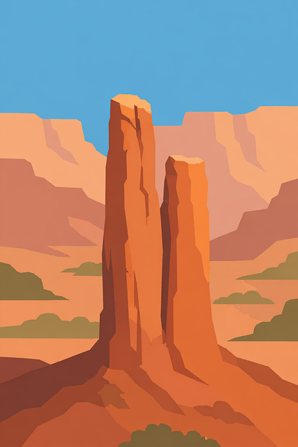 Free desert monument valley rock formation vector