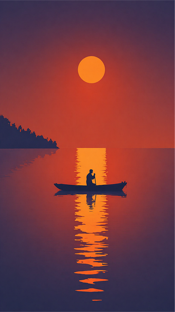Solnedgang, Båd, Refleksion, Vand