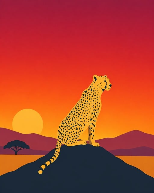 Free cheetah safari wildlife vector