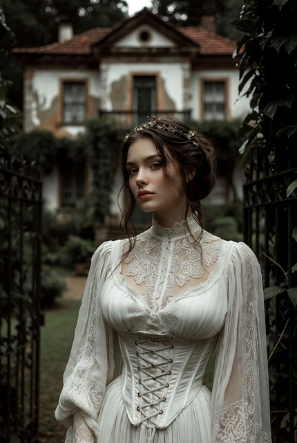 Žena, Vintage, Šaty, Viktoriánský