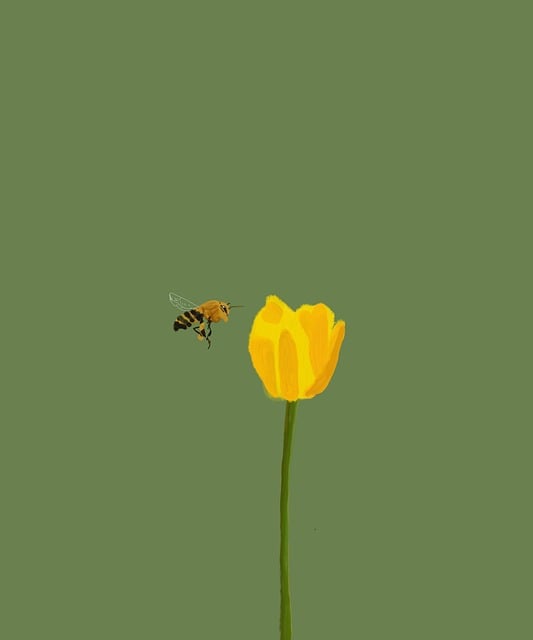 Download free HD stock image of Bee Flower Free bee flower green illustration