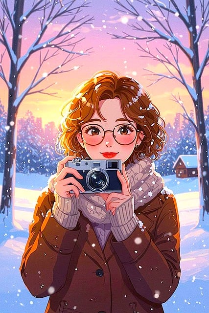 Anime, Vinter, Pige, Sne, Skov, Natur