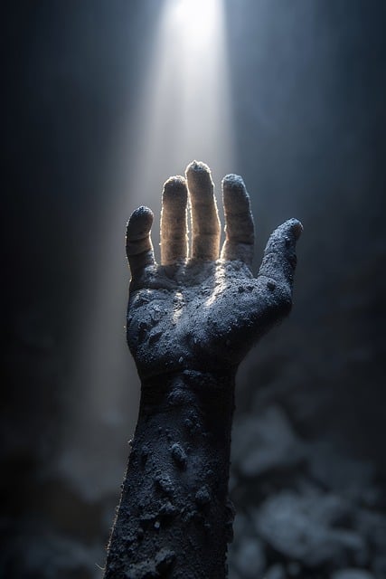 Free hand reaching dust illustration