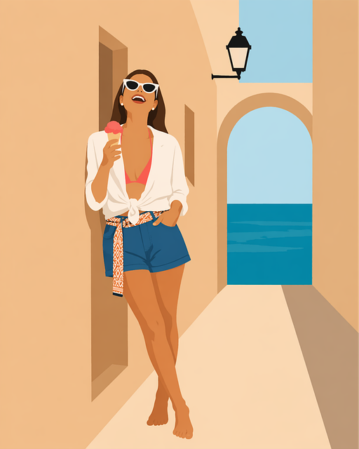 Free mediterranean woman summer vector