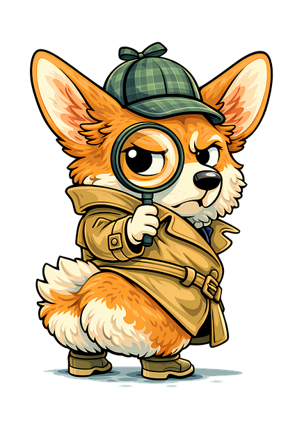 Free corgi detective dog cute dog illustration
