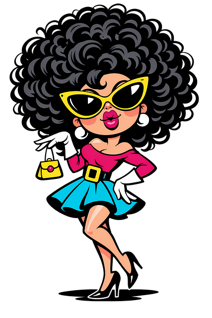 Free fashion woman retro glamour illustration