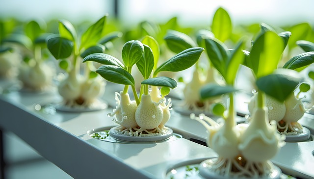 Free hydroponics vertical farming young seedlings illustration