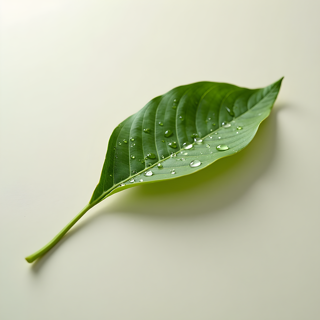 Free green leaf water droplets illustration