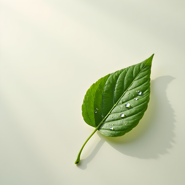 Free green leaf water droplets fresh nature illustration