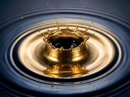 Gouden Druppel, Water Kroon, Spat