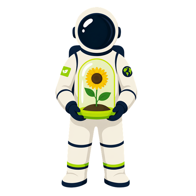 Free astronaut space sunflower vector