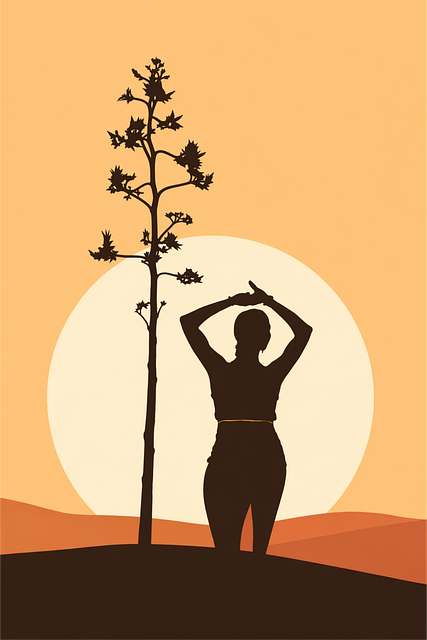 Free silhouette woman tree vector