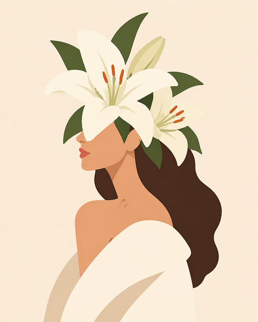 Free woman portrait lily vector
