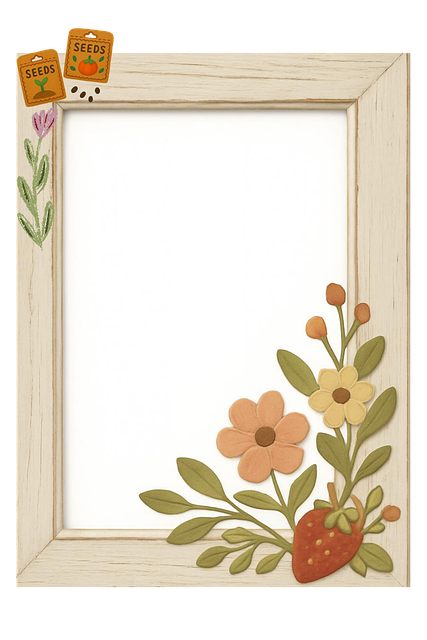Free photo frame cottagecore wildflowers illustration