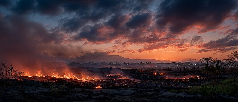 Free Sunset Volcanic Landscape photo and picture