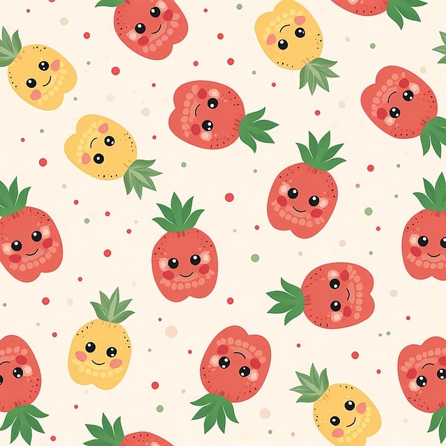 Free pattern fruit pineapple illustration