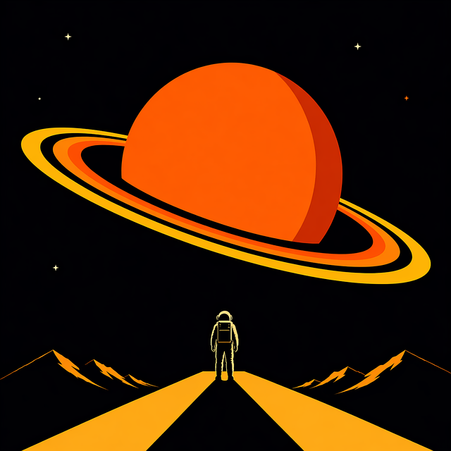 Free space astronaut planet illustration