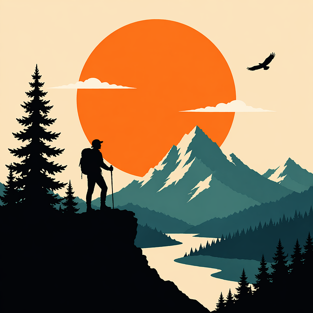 Wanderer, Berge, Silhouette