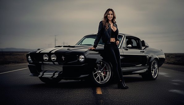 Model, Læder, Bil, Ford Mustang