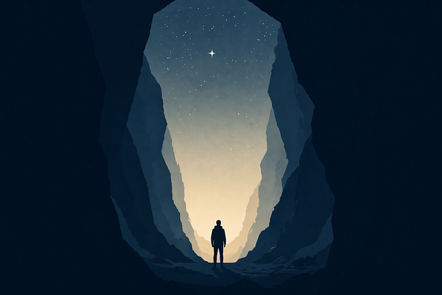 Free canyon silhouette man vector