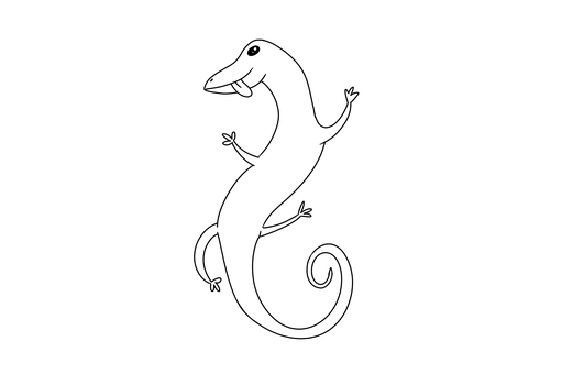 Șopârlă, Limbă, Negru, Alb, Monocrom