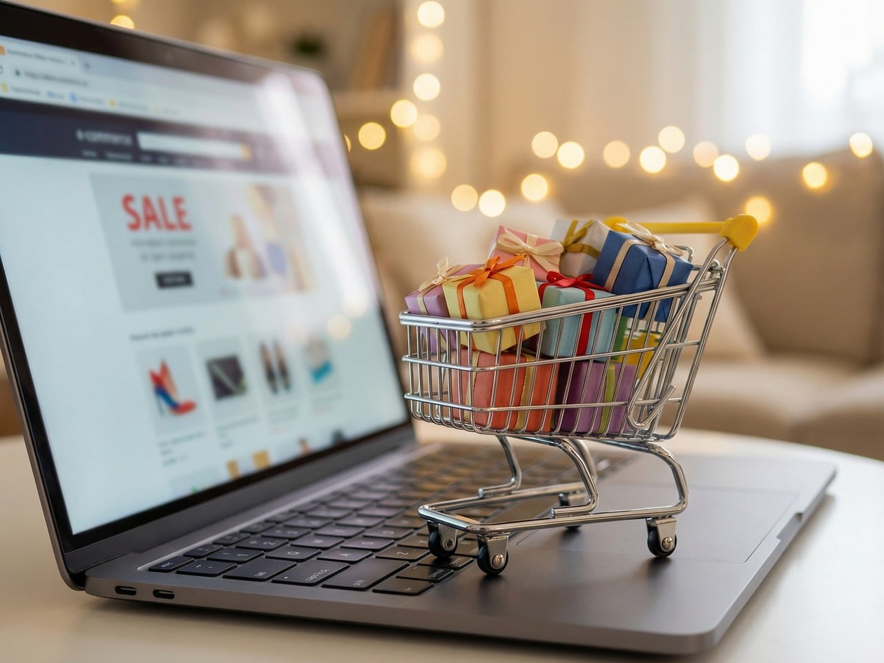 Ecommerce SEO audit checklist with an online store and shopping cart