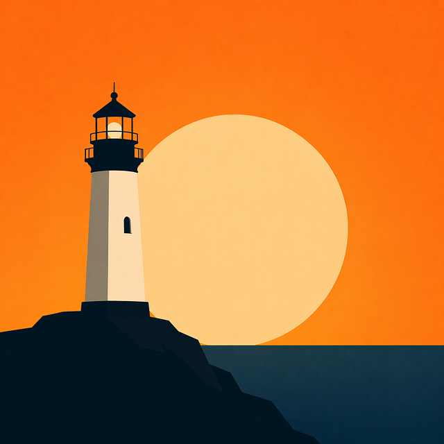 Free lighthouse silhouette sunset vector