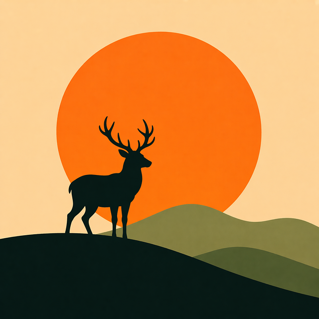 Free deer silhouette sunset illustration