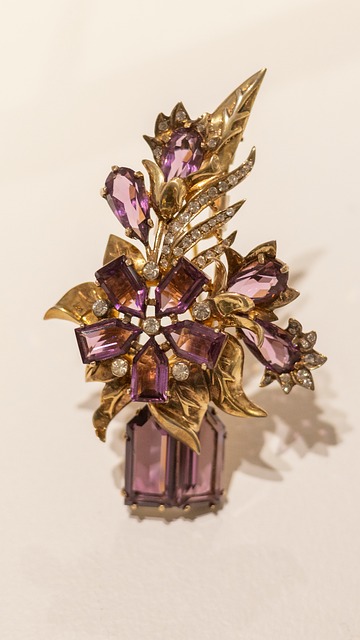 Broche, Roxo, Pedras Preciosas