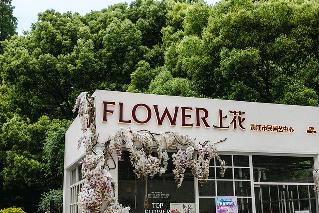 Floricultura, Sinal, Árvores, Loja